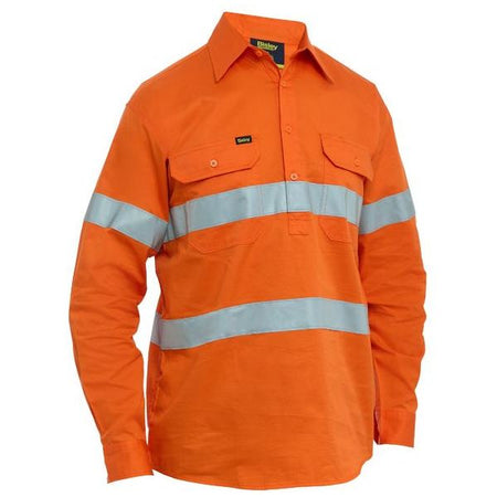 Bisley Taped Hi Vis Cool Lightweight Closed Front Shirt With Mesh Ventilation (BSC6897T) - Ace Workwear