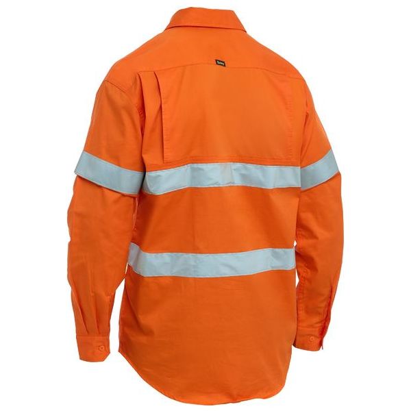 Bisley Taped Hi Vis Cool Lightweight Closed Front Shirt With Mesh Ventilation (BSC6897T) - Ace Workwear