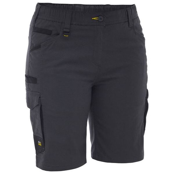 Bisley Women's Flx & Move Elastic Waist Stretch Cotton Canvas Cargo Short (BSHL1338) - Ace Workwear