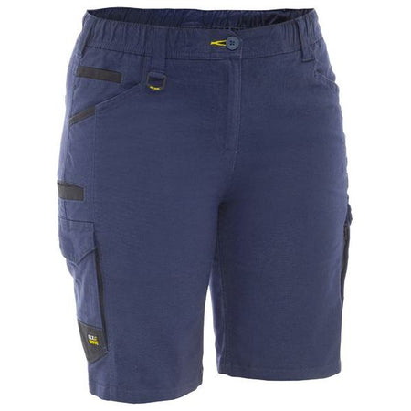 Bisley Women's Flx & Move Elastic Waist Stretch Cotton Canvas Cargo Short (BSHL1338) - Ace Workwear