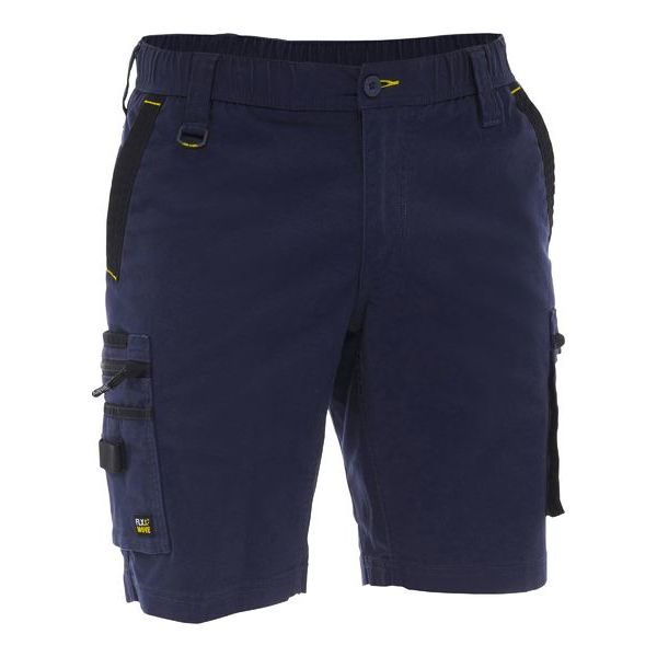 Bisley Flx & Move Elastic Waist Stretch Cotton Canvas Cargo Short (BSHC1338) - Ace Workwear