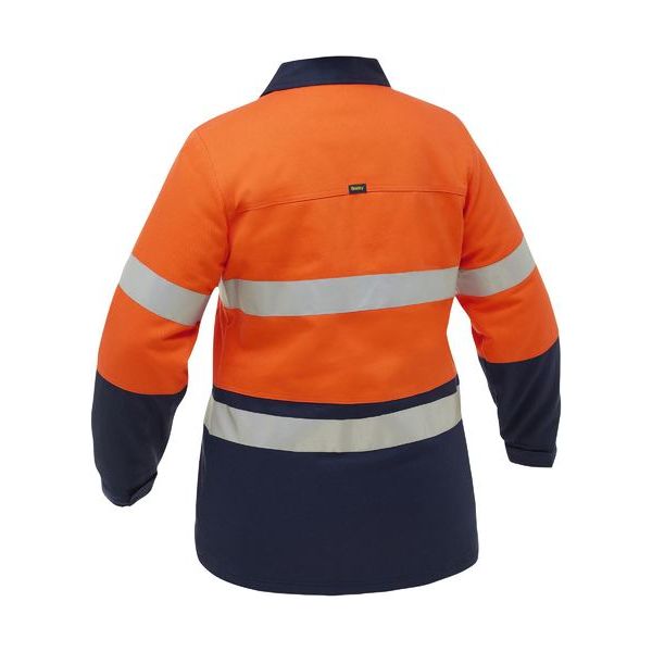 Bisley Women's Taped Hi Vis Drill Jacket With Cotton Quilted Lining (BKL6710T) - Ace Workwear