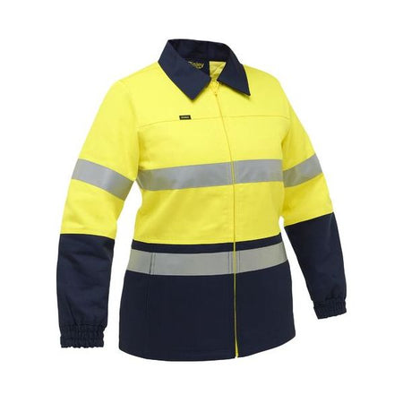 Bisley Women's Taped Hi Vis Drill Jacket With Cotton Quilted Lining (BKL6710T) - Ace Workwear