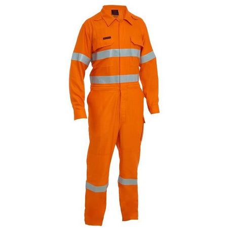 Bisley Apex 160/185 Taped Hi Vis FR Ripstop Vented Coverall With Waist Zip Opening (BC8479T) - Ace Workwear