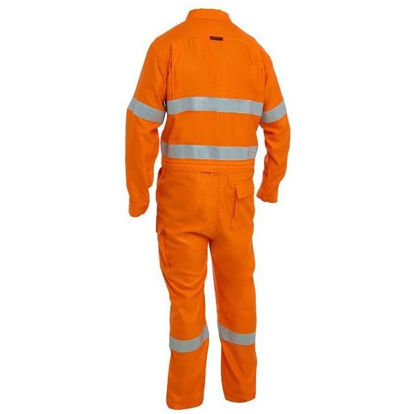 Bisley Apex 160/185 Taped Hi Vis FR Ripstop Vented Coverall With Waist Zip Opening (BC8479T) - Ace Workwear