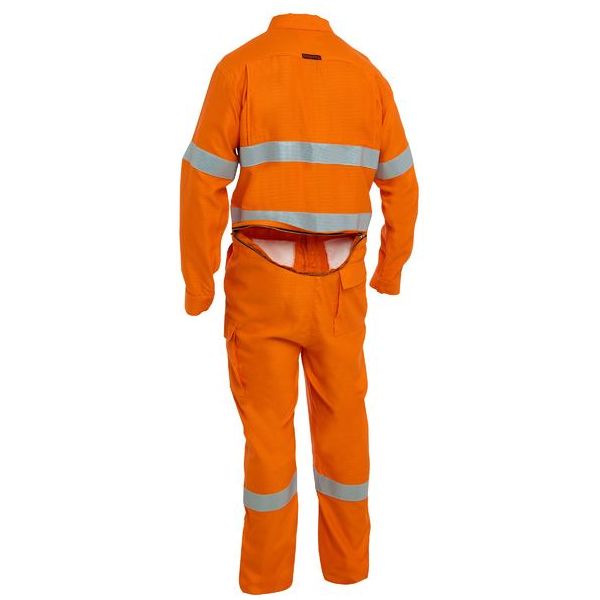 Bisley Apex 160/185 Taped Hi Vis FR Ripstop Vented Coverall With Waist Zip Opening (BC8479T) - Ace Workwear