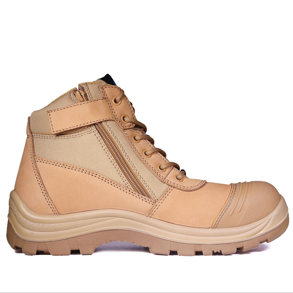 Bata Trademate Wheat Zip Sided Lace Up Safety Boot With Scuff Cap (804-88808) - Ace Workwear