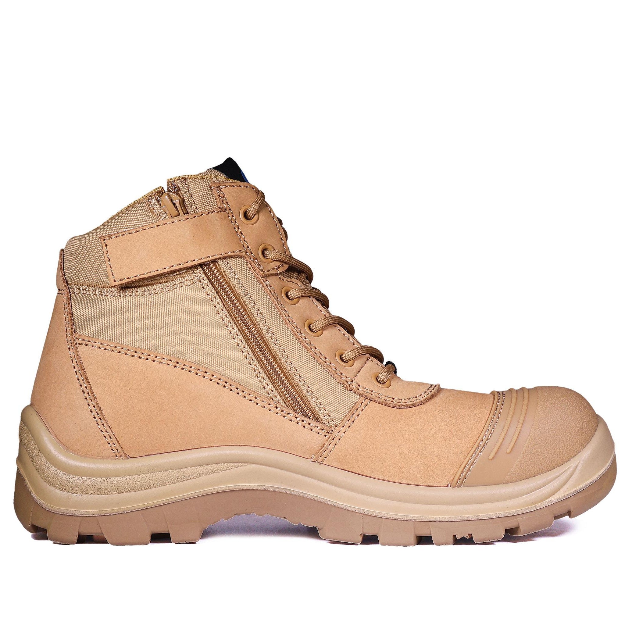 Bata Trademate Wheat Zip Sided Lace Up Safety Boot With Scuff Cap (804-88808) - Ace Workwear