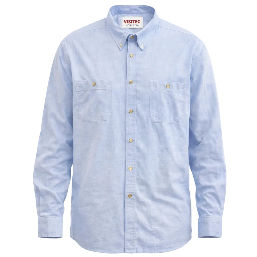 Visitec Long Sleeve Chambray Shirt (MSCHN-B) (Clearance) - Ace Workwear