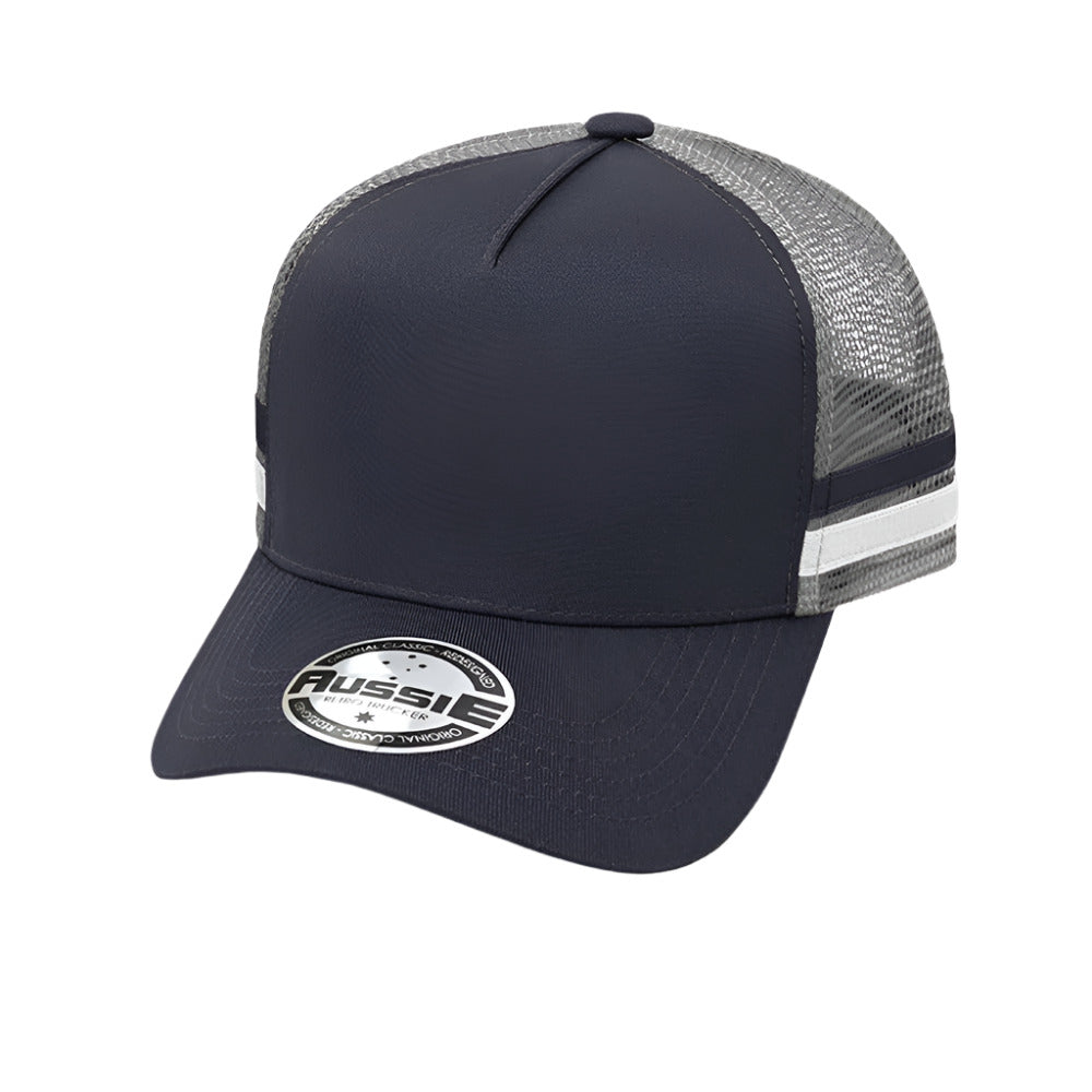 A-Frame Striped Trucker Cap - Pack of 25 (AH456) - Ace Workwear