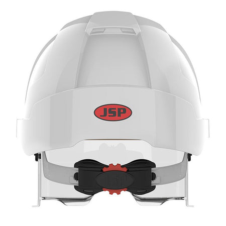 JSP Evo Vista Lens Non Vented White/Smoke Helmet - Wheel Ratchet - Clear Lens (AMA170-005-FAN) - Ace Workwear