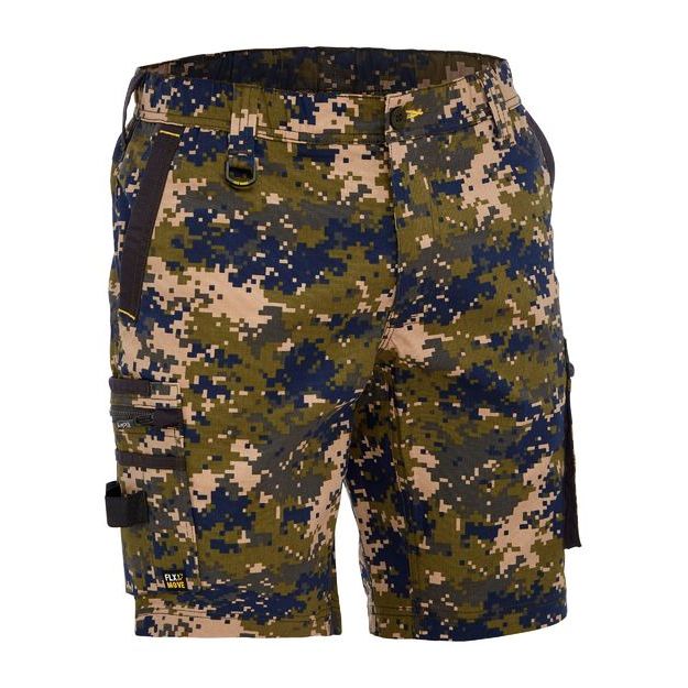Bisley Flx & Move Stretch Canvas Camo Cargo Shorts (BSHC1337) - Ace Workwear