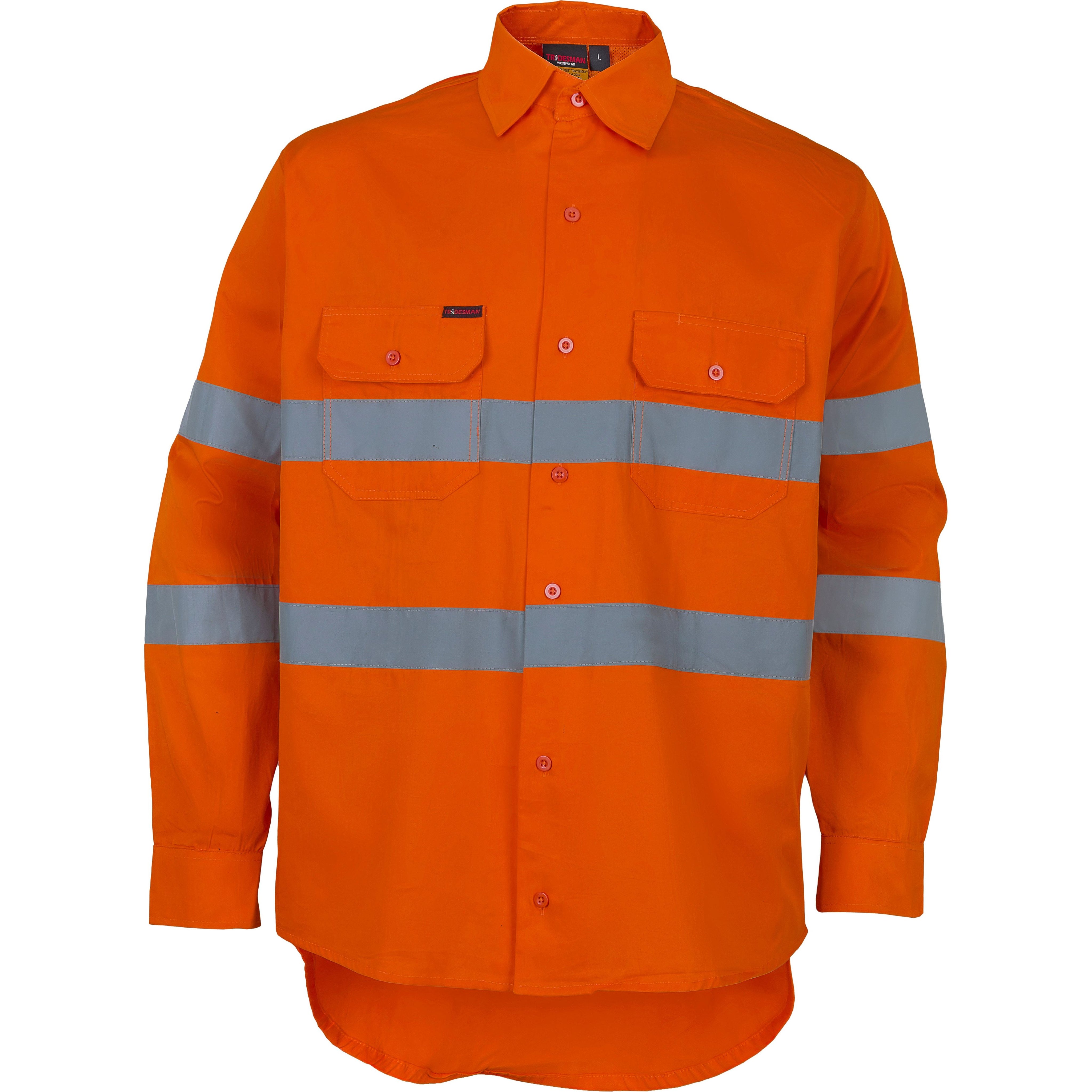 Tradesman Hi Vis 100% Cotton Long Sleeve Shirt (C97) - Ace Workwear