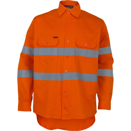Tradesman Hi Vis 100% Cotton Long Sleeve Shirt (C97) - Ace Workwear
