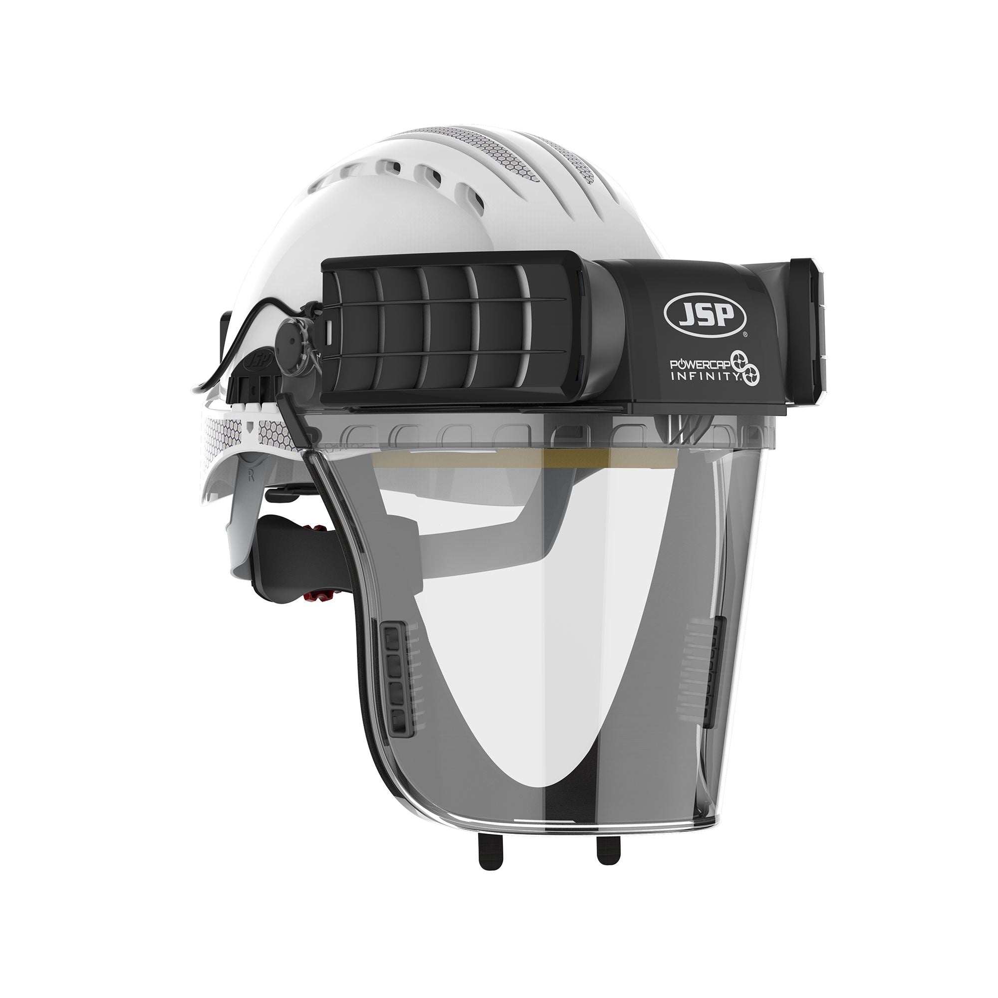 JSP Powercap Infinity PAPR Respirator With White Helmet (CEA646-000-1AN) - Ace Workwear