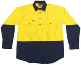 Tradesman Hi Vis Long Sleeve Closed Front Cotton Drill Shirt (CF73)