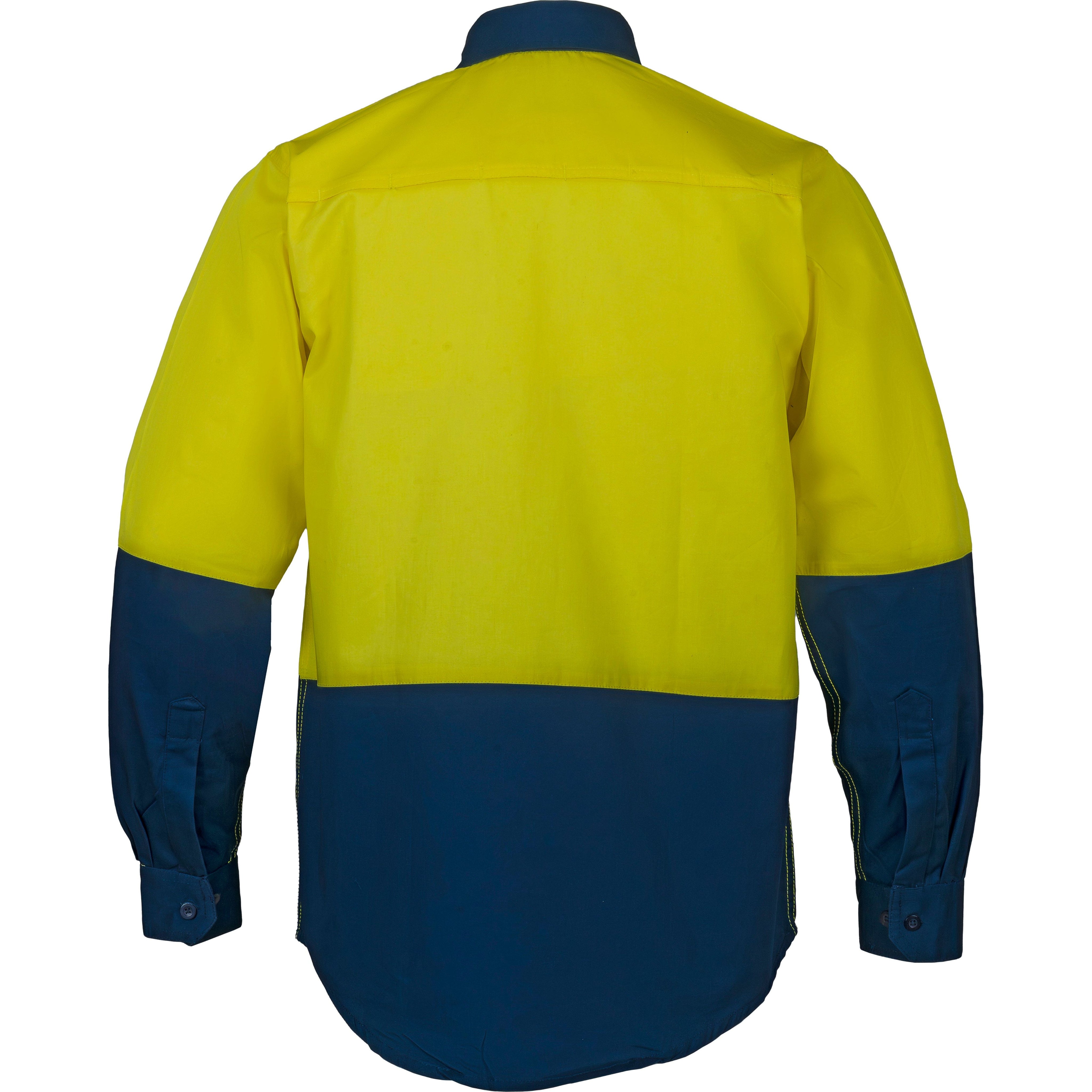 Tradesman Hi Vis Long Sleeve Closed Front Cotton Drill Shirt (CF73) - Ace Workwear