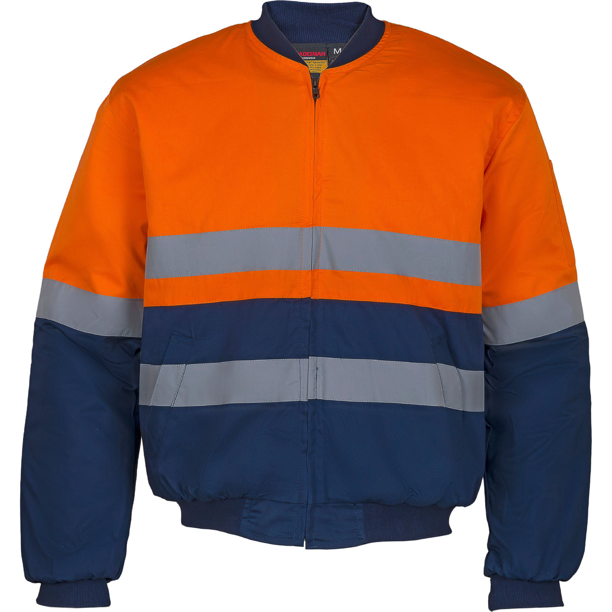Tradesman Hi Vis Cotton Drill Bomber Jacket With Reflective Tape (CJ20) - Ace Workwear