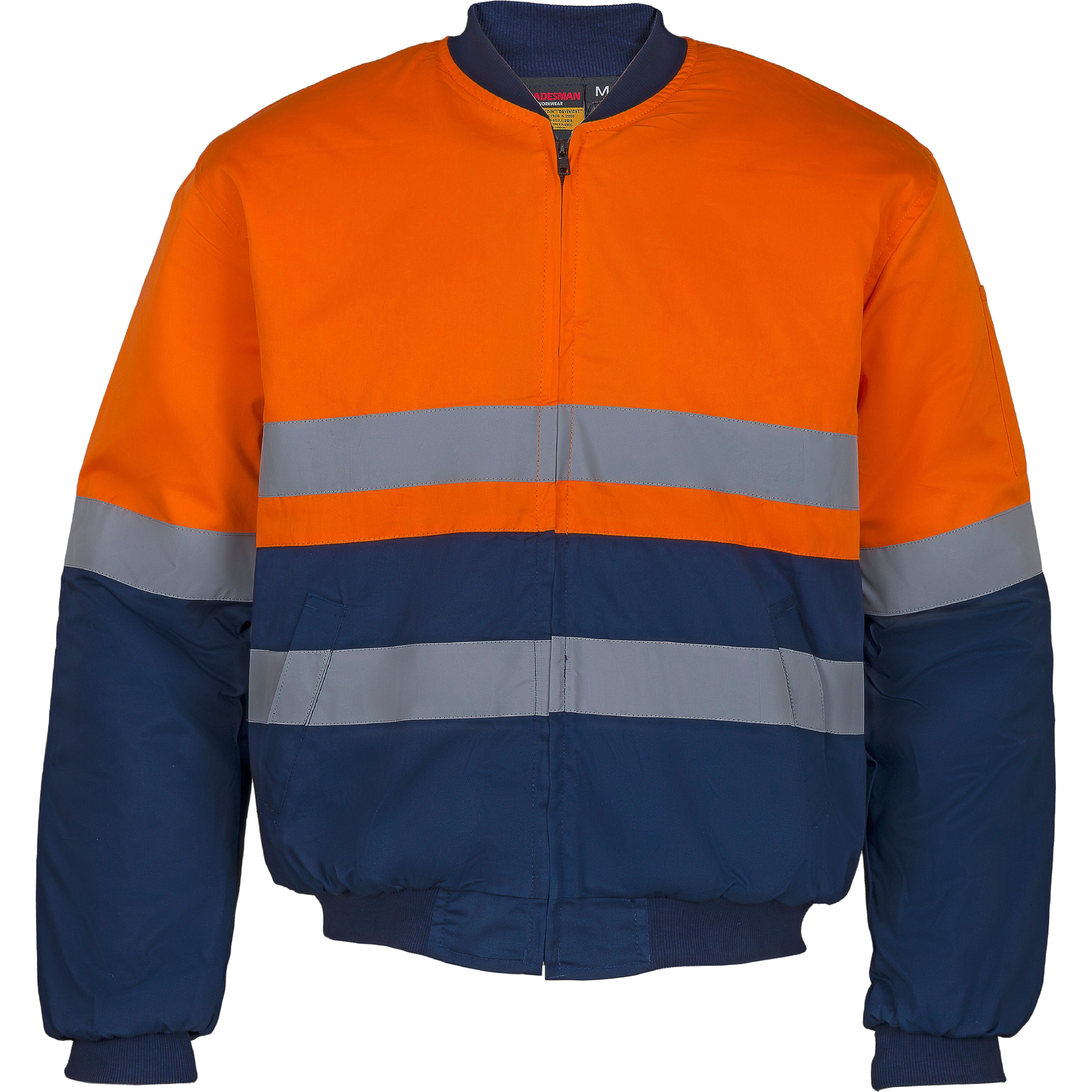 Tradesman Hi Vis Cotton Drill Bomber Jacket With Reflective Tape (CJ20) - Ace Workwear