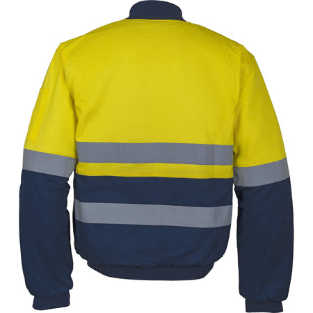 Tradesman Hi Vis Cotton Drill Bomber Jacket With Reflective Tape (CJ20) - Ace Workwear