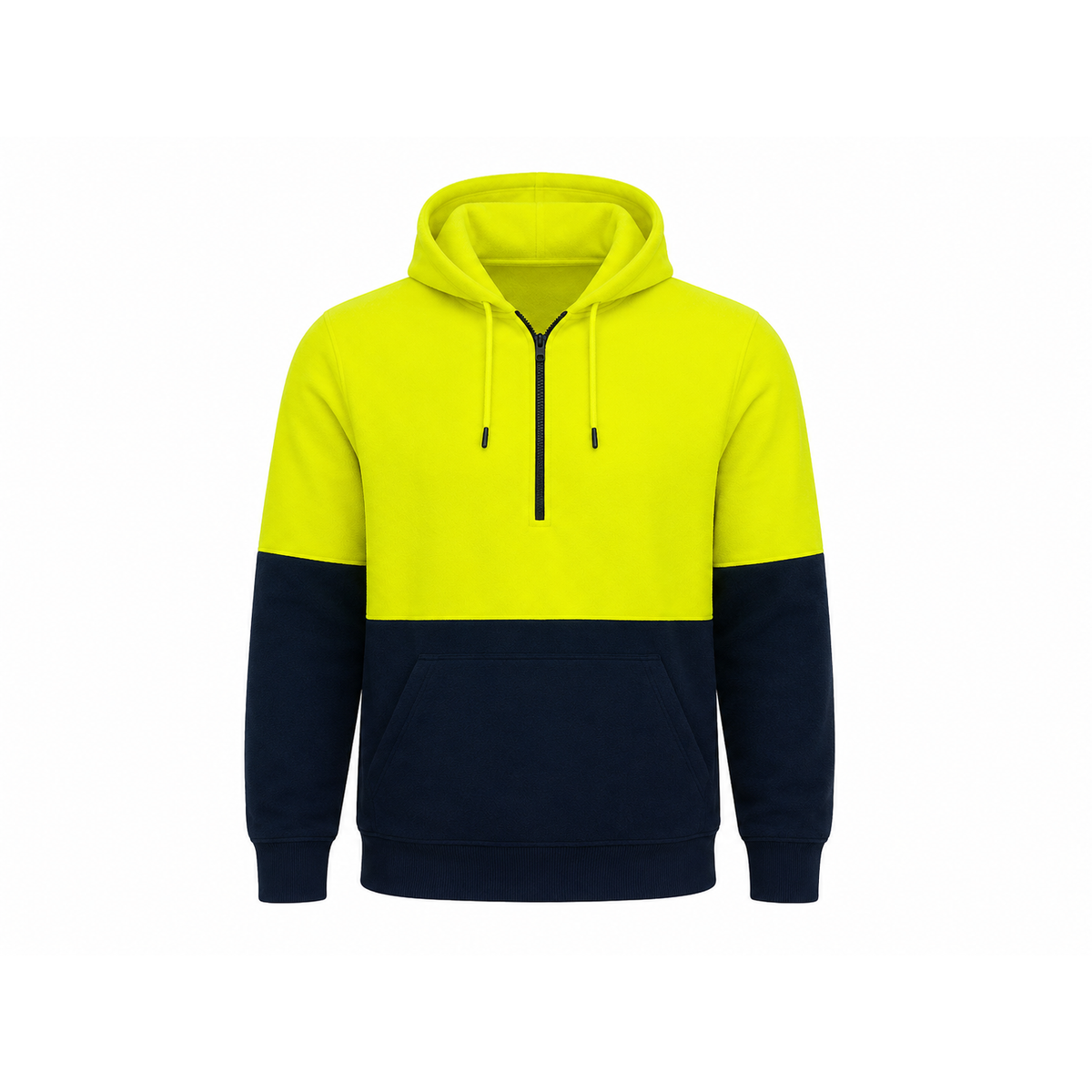 Hi Vis Half Zip Hood Polar Fleece Adults (Clearance) - Ace Workwear