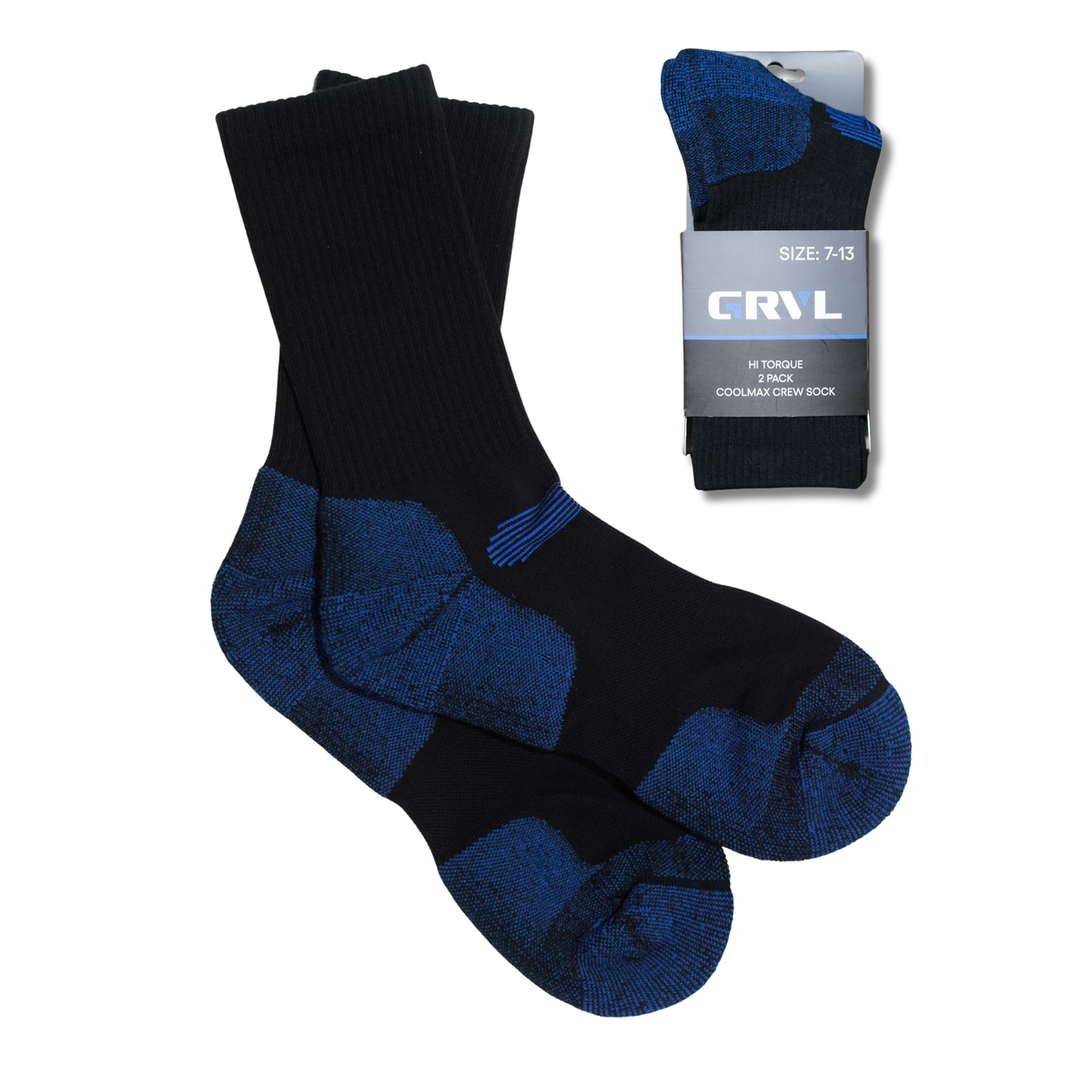GRVL Hi Torque Coolmax Socks - Pack of 2 (GRVLS4-BLK) - Ace Workwear