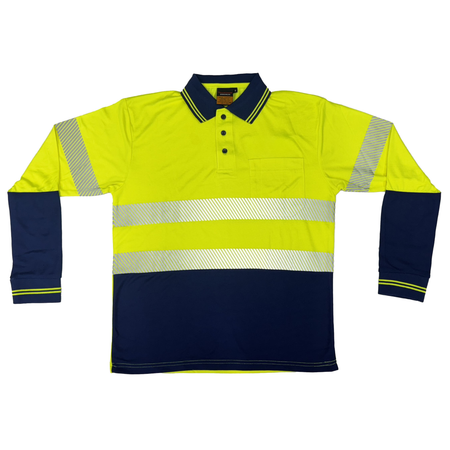 Hi Vis Kevlar Sleeve Segmented Tape Polo - Ace Workwear