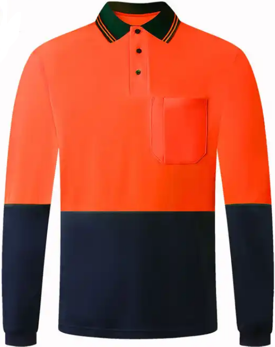 Tradesman Hi Vis Long Sleeve Micromesh Polo Shirt (P51)