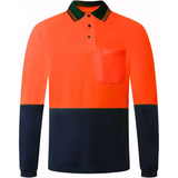 Tradesman Hi Vis Long Sleeve Micromesh Polo Shirt (P51)