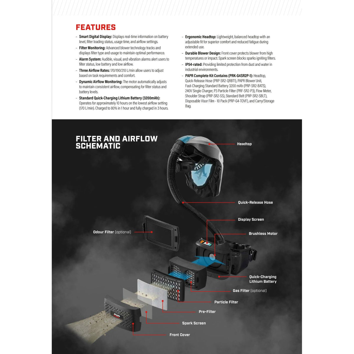 Vanguard G4 Powered Air Purifying Respirator (PAPR) Complete Kit (PRK-G4SR2P-1) - Ace Workwear