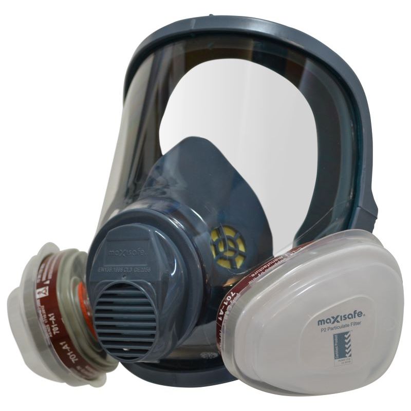 Maxisafe Maxiguard Full Face Silicone Respirator With A1P2 Filter - Me ...