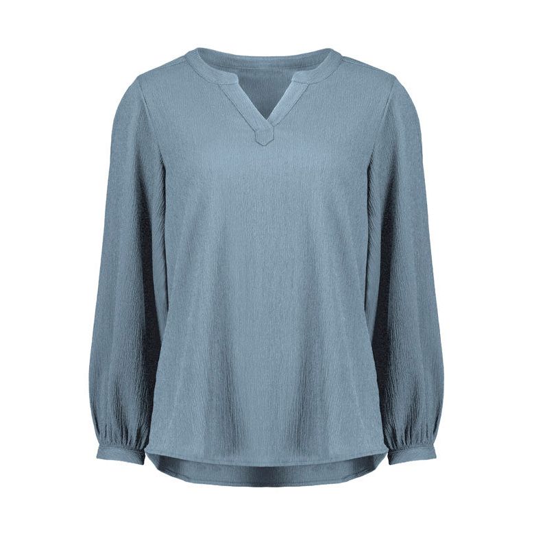 Biz Corporates Womens Ruche Long Sleeve Blouse (RU568LL) - Ace Workwear