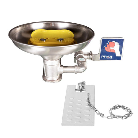 Pratt Wall Mounted Eye & Face Wash, With Bowl & Foot Treadle (SE415) - Ace Workwear