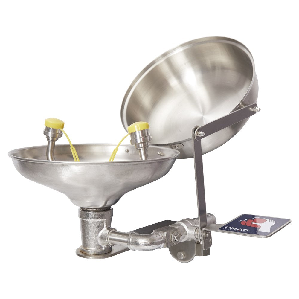 Pratt Wall Mounted Eye Wash With Eye Wash Nozzle With Bowl No Treadle - Flip Top Lid (SE582FTL) - Ace Workwear