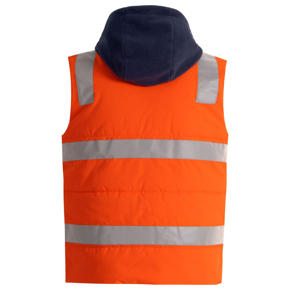 Winning Spirit Unisex Hi Vis Hooded Puffer Vest (SW93) - Ace Workwear