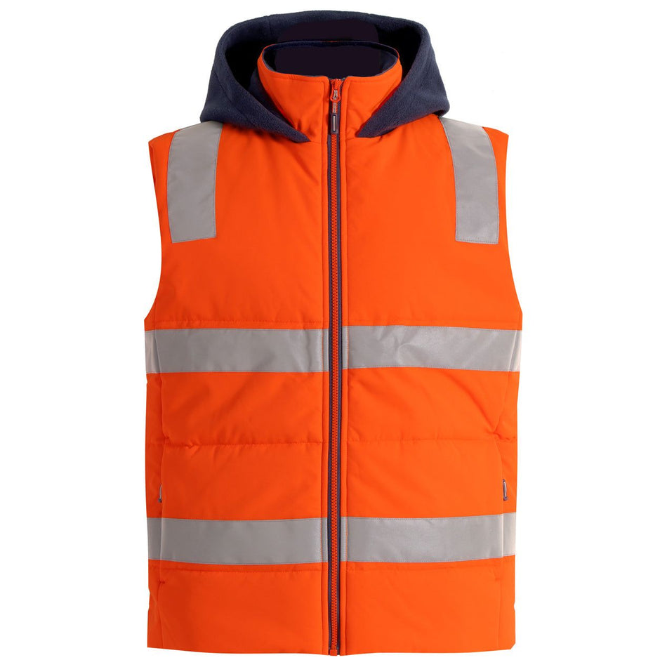 Winning Spirit Unisex Hi Vis Hooded Puffer Vest (SW93) - Ace Workwear