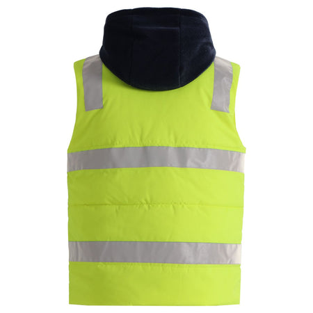 Winning Spirit Unisex Hi Vis Hooded Puffer Vest (SW93) - Ace Workwear