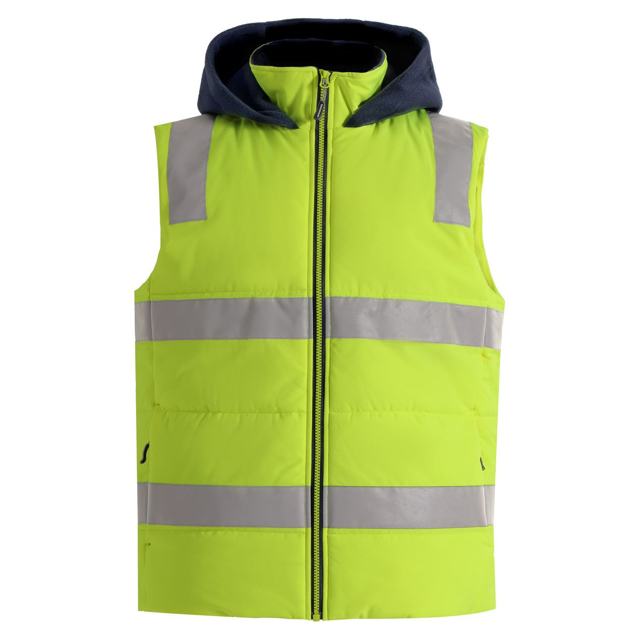 Winning Spirit Unisex Hi Vis Hooded Puffer Vest (SW93) - Ace Workwear