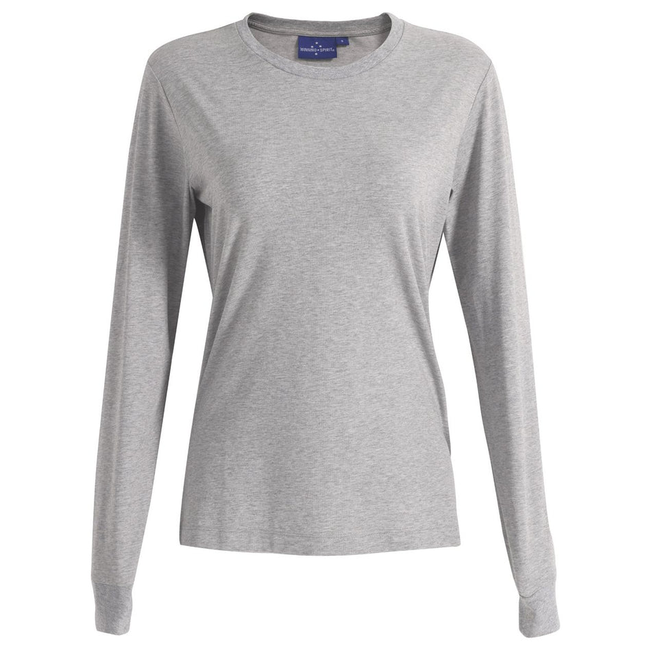 Winning Spirit Ladies Premium Cotton Face L/S Tee (TS48) - Ace Workwear