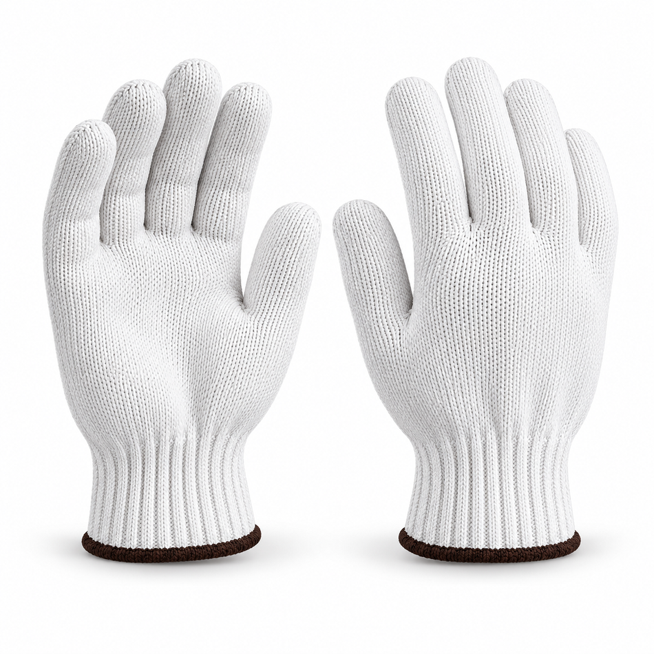 Tradesman White Polycotton 7Gauge Gloves (Carton of 240) (WCG7)