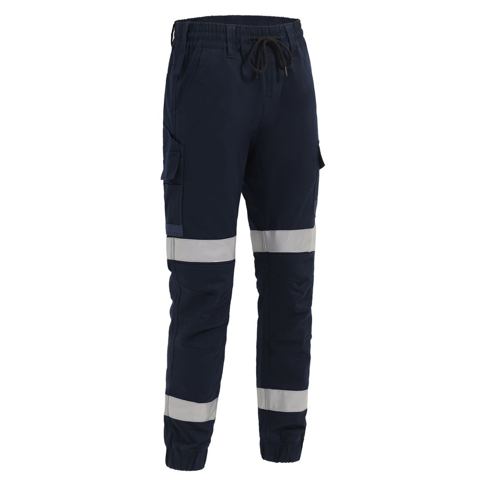 Winning Spirit Unisex Cotton Stretch Drill Cuffed Work Pants with Tapes (WP28HV) - Ace Workwear