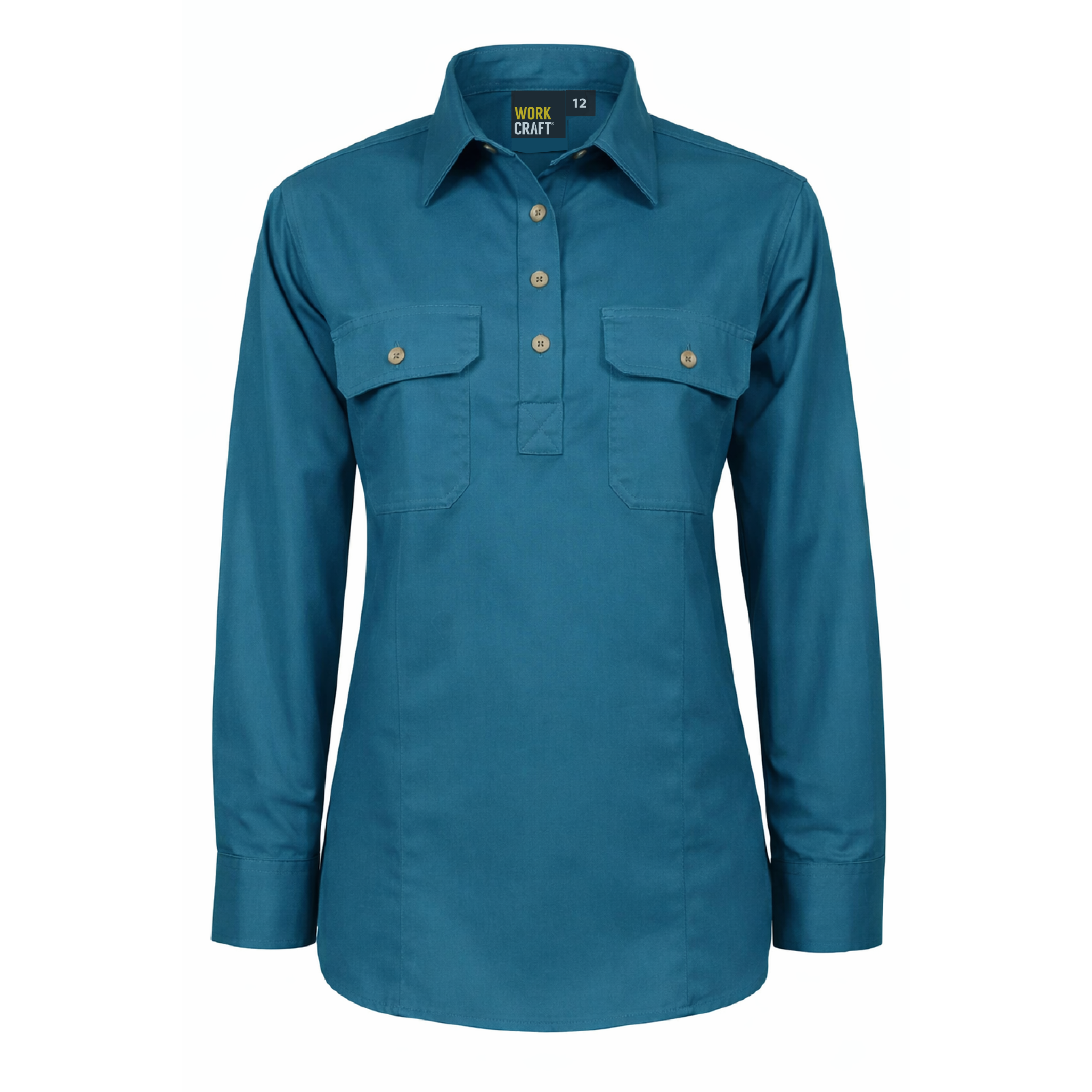 Workcraft Ladies Lightweight Long Sleeve Closed Front Cotton Drill Shirt (WSL505) - Ace Workwear