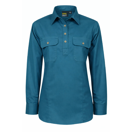 Workcraft Ladies Lightweight Long Sleeve Closed Front Cotton Drill Shirt (WSL505) - Ace Workwear
