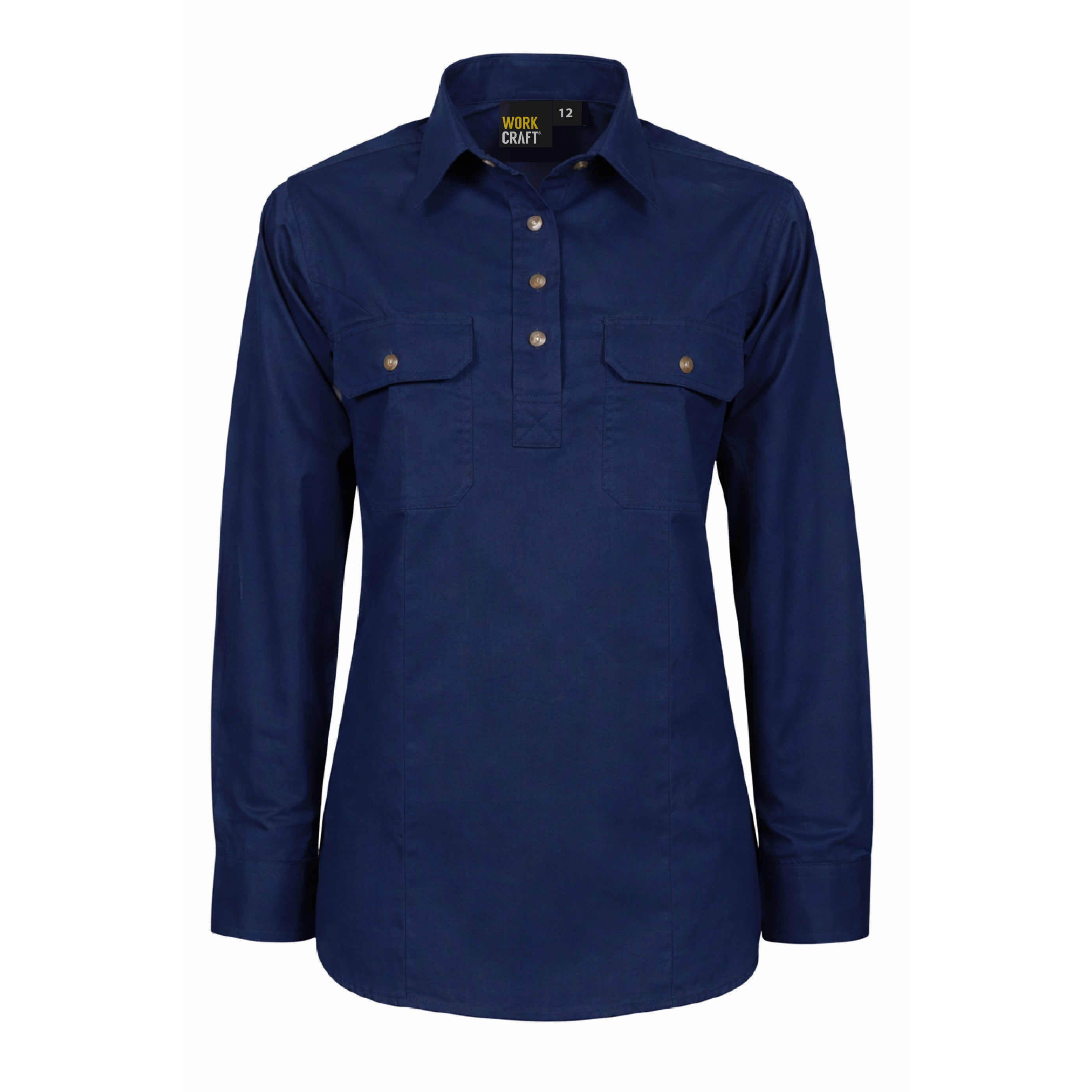 Workcraft Ladies Lightweight Long Sleeve Closed Front Cotton Drill Shirt (WSL505) - Ace Workwear