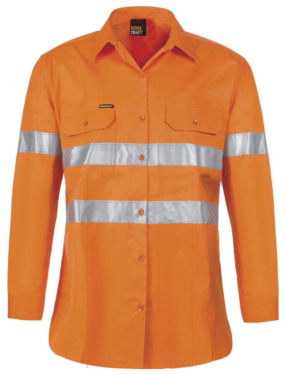 Workcraft Ladies Lightweight Hi Vis Shirt with CSR Tape (WSL508)