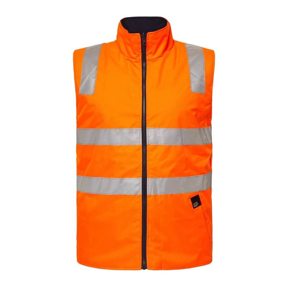 Workcraft Hi Vis Reversible Fleece Reflective Vest With Tape (WW9023)