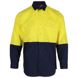 Tradesman Hi Vis Cotton Drill Long Sleeve Shirt (C83)