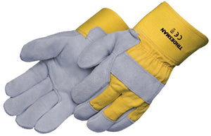 Tradesman Yellow Grey Leather Glove (Pack of 12 Pairs)