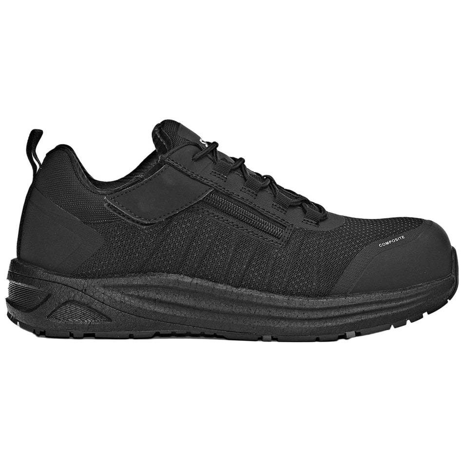 Syzmik UltraLite Lo Black Zip Lace Up Zip Sided Safety Boot (ZFL303) - Ace Workwear