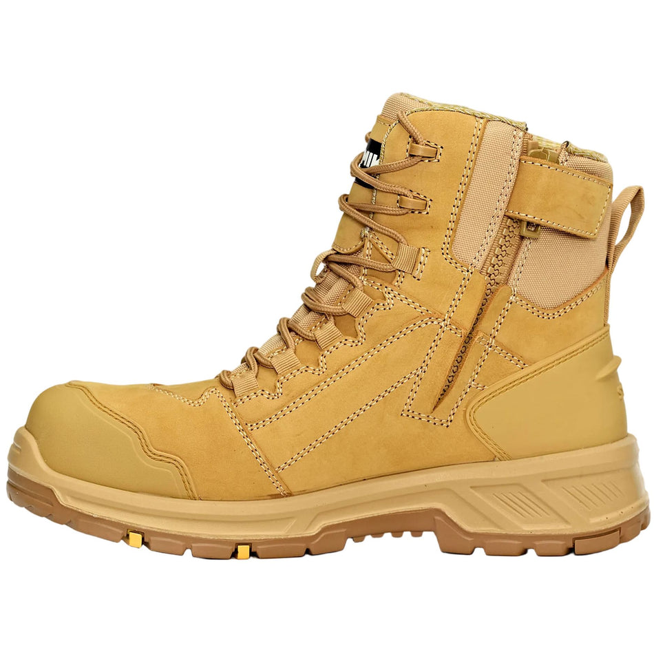 Syzmik UltraFort 6Z Wheat Side Zip Side Lace Up Safety Boot (ZFL601) - Ace Workwear